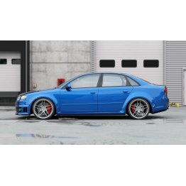 Накладки сплиттеры на пороги на Audi RS4 B7